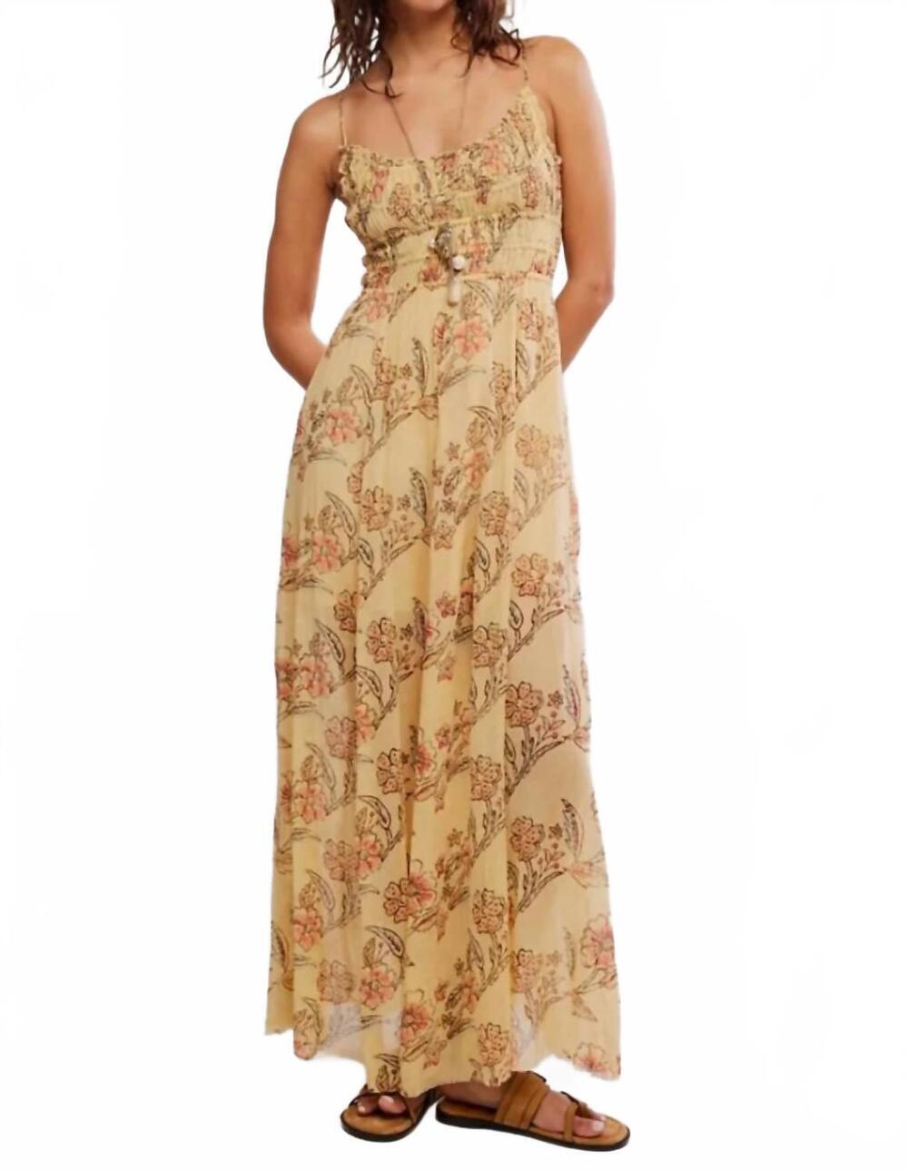 NEW FREE PEOPLE ciella printed maxi dress in vanilla combo